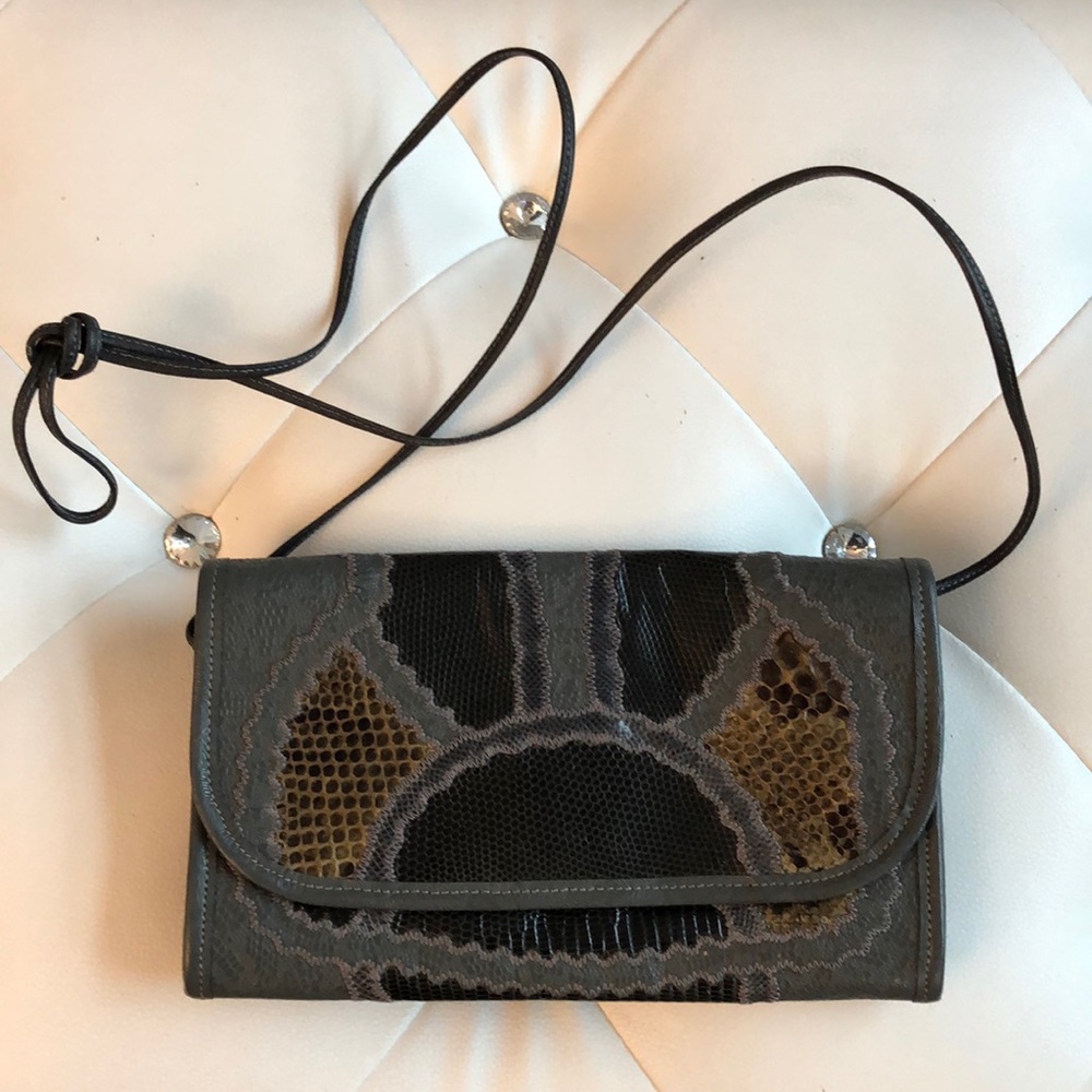 Carlos Falchi Crocodile leather hand bag